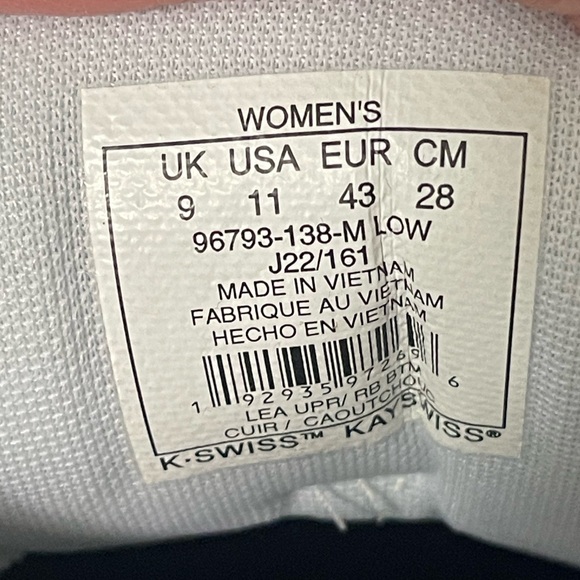 K Swiss Women’s Court Pro II Court White/Leopard Sneaker Size 11 - Picture 8 of 9